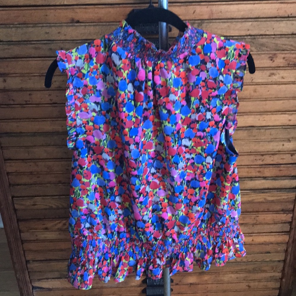 J. Crew Multicolor Floral Blouse